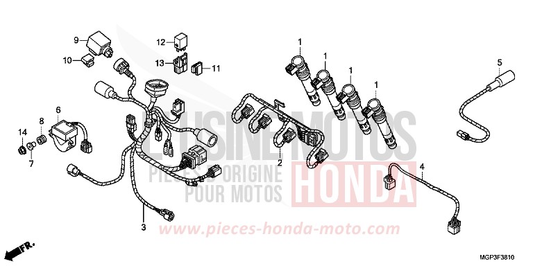 FAISCEAU SECONDAIRE (CBR1000RR/S) von CBR1000RR "Fireblade" VIBRANT ORANGE (YR250HA) von 2013
